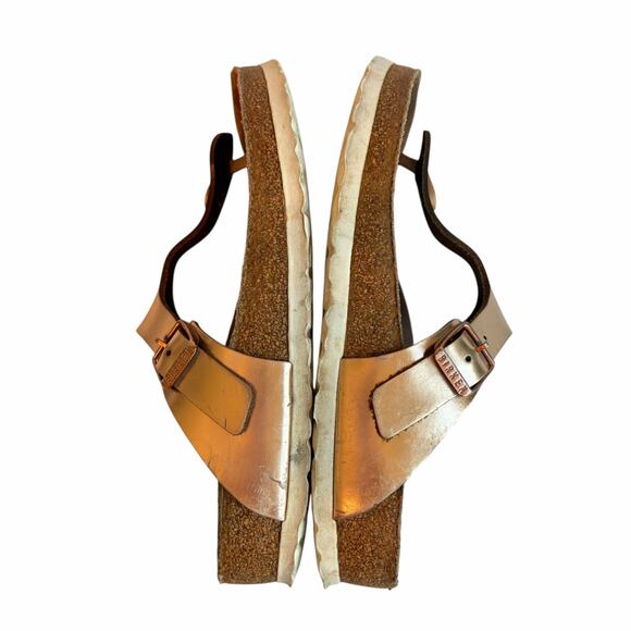 Birkenstock Gizeh Metallic Copper Soft Footbed Thong Sandal Wide 37 EU 6-6.5 US - Picture 3 of 16